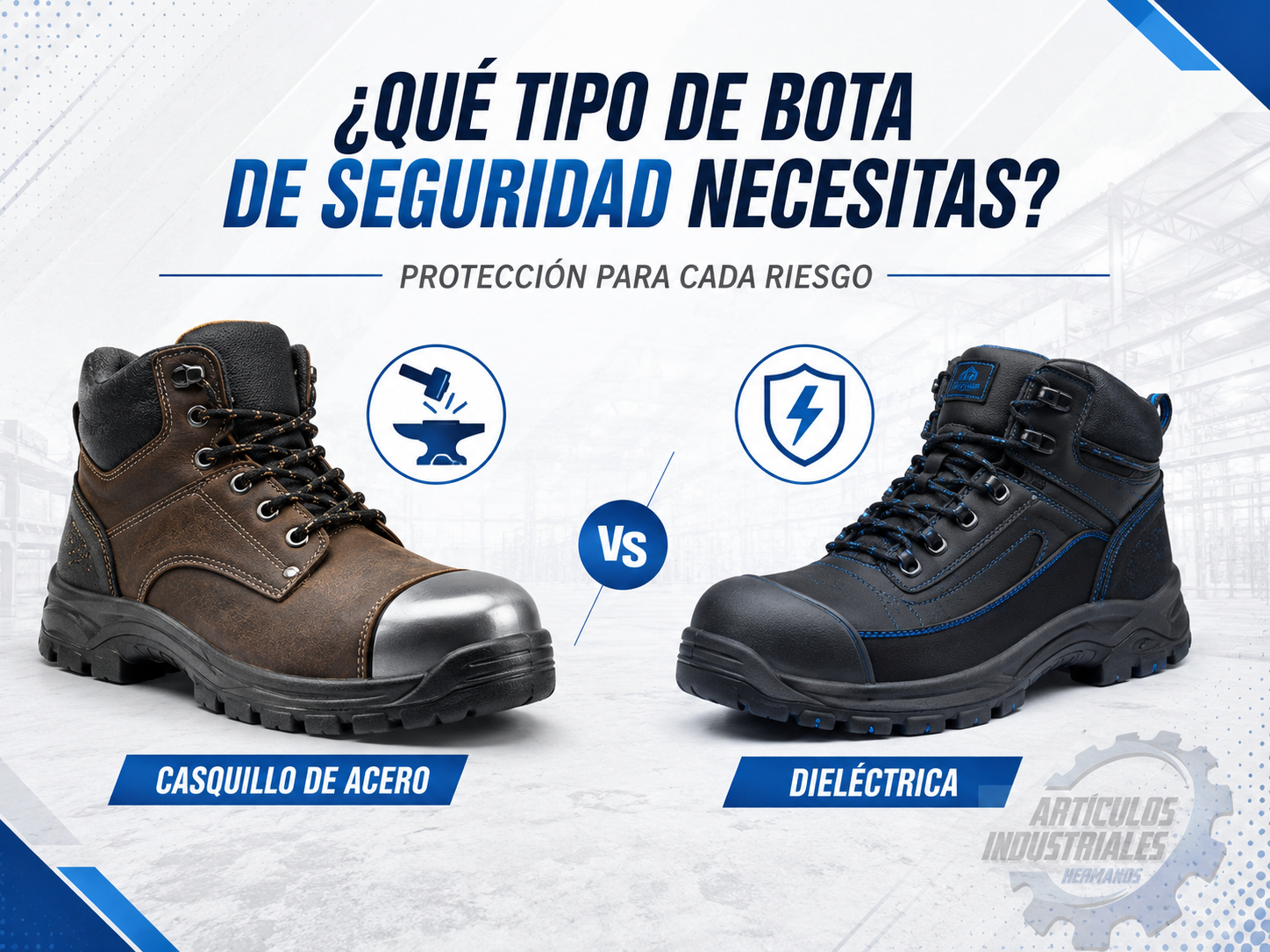 👷‍♂️🥾⚡ Botas con casquillo de acero vs botas dieléctricas: ¿Cuál necesita tu empresa?